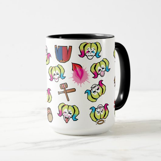 Suicide Squad | Harley Quinn Emoji Pattern Tasse (VorderseiteRechts)