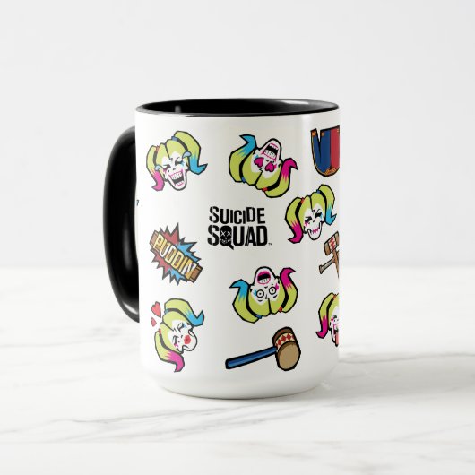 Suicide Squad | Harley Quinn Emoji Pattern Tasse (Vorderseite Links)