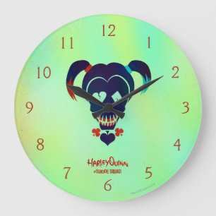 Suicide Squad   Harley Quinn Head Icon Große Wanduhr