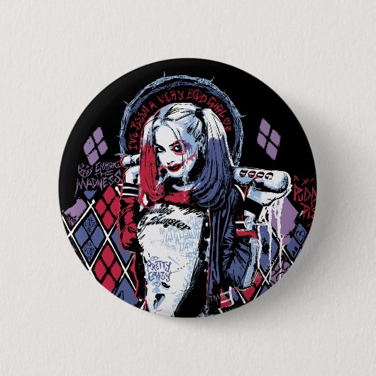 Suicide Squad | Harley Quinn Inked Graffiti Button (Vorderseite)