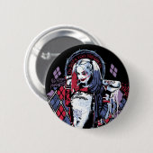 Suicide Squad | Harley Quinn Inked Graffiti Button (Vorne & Hinten)