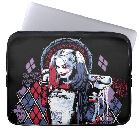 Suicide Squad Harley Quinn Inked Graffiti Laptopschutzhülle (Vorderseite)