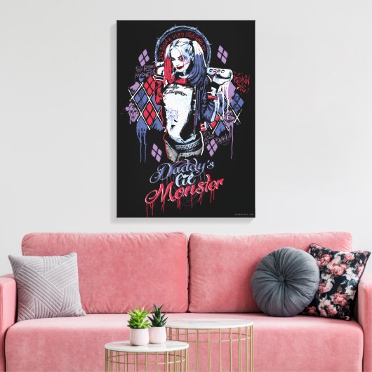 Suicide Squad Harley Quinn Inked Graffiti Leinwanddruck (Insitu (Wohnzimmer))