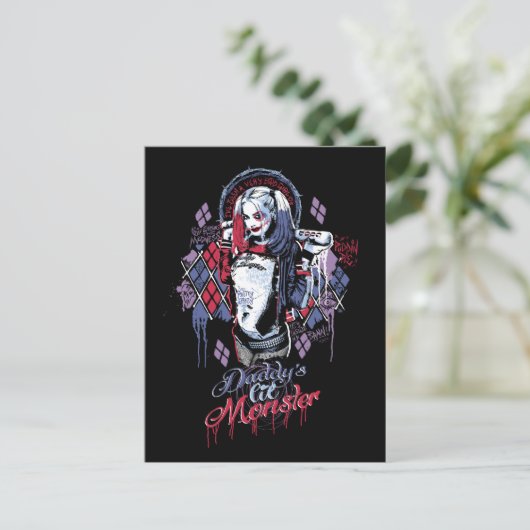 Suicide Squad Harley Quinn Inked Graffiti Postkarte (Stehend Vorderseite)
