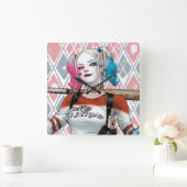 Suicide Squad | Harley Quinn Quadratische Wanduhr (Zuhause)