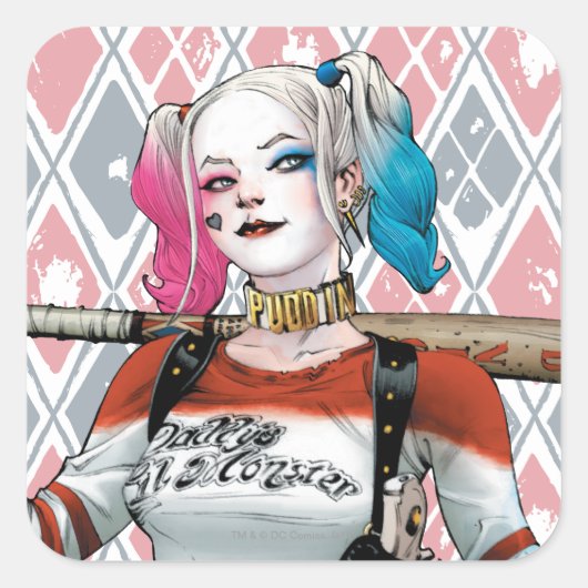 Suicide Squad | Harley Quinn Quadratischer Aufkleber (Vorderseite)