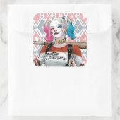 Suicide Squad | Harley Quinn Quadratischer Aufkleber (Tasche)