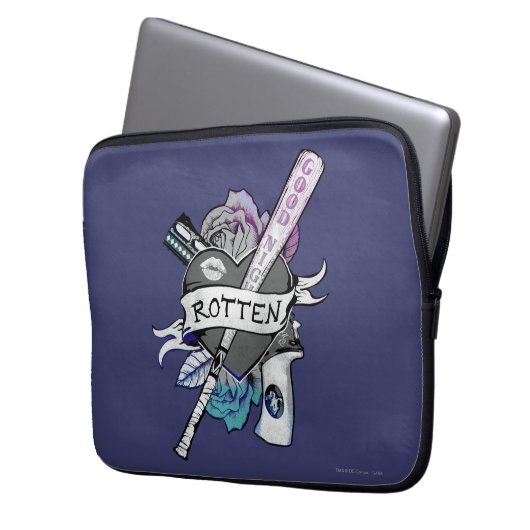 Suicide Squad | Harley Quinn "Rotten" Tattoo Art Laptopschutzhülle (Vorderseite Links)