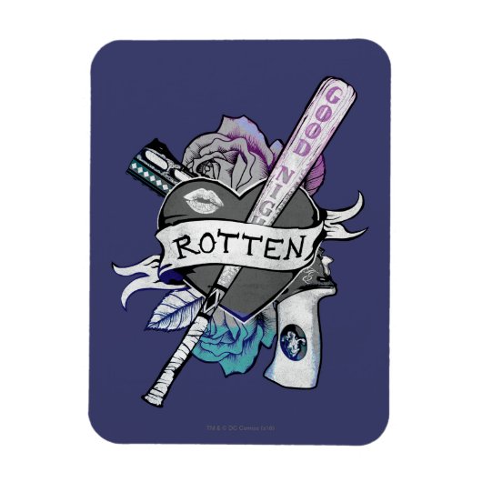 Suicide Squad | Harley Quinn "Rotten" Tattoo Art Magnet (Vertikal)