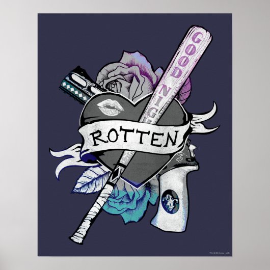 Suicide Squad | Harley Quinn "Rotten" Tattoo Art Poster (Vorne)