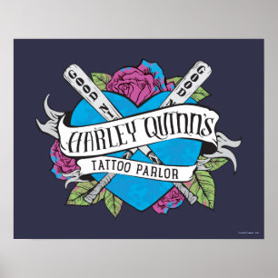 Suicide Squad Harley   Quinn’s Tattoo Parlor Heart Poster