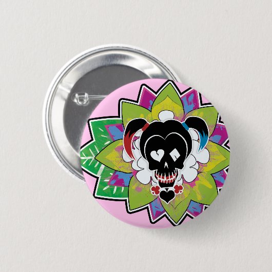 Suicide Squad | Harley Quinn Skull Tattoo Art Button (Vorne & Hinten)
