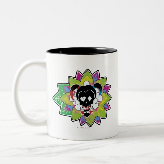 Suicide Squad | Harley Quinn Skull Tattoo Art Zweifarbige Tasse (Links)