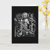 Suicide Squad | Harley Quinn Typografy Foto Karte (Gelbe Blume)