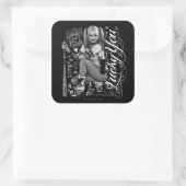 Suicide Squad | Harley Quinn Typography Photo Quadratischer Aufkleber (Tasche)