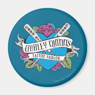 Suicide Squad Harley Quinns Tattoo Parlor Herz Magnet
