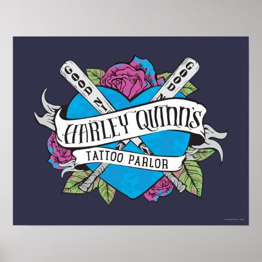 Suicide Squad | Harley Quinns Tattoo Parlor Herz Poster (Vorne)