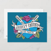Suicide Squad | Harley Quinns Tattoo Parlor Herz Postkarte (Vorne/Hinten)