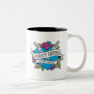 Suicide Squad Harley Quinns Tattoo Parlor Herz Zweifarbige Tasse