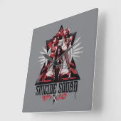 Suicide Squad | Hübsche Crazy Squad Girls Quadratische Wanduhr (Winkel)