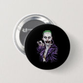 Suicide Squad Joker Blade Black T Shirt Button (Vorne & Hinten)
