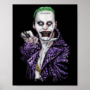 Suicide Squad Joker Blade Black T Shirt Poster