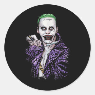 Suicide Squad Joker Blade Black T Shirt Runder Aufkleber