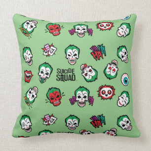 Suicide Squad Joker Emoji Pattern Kissen