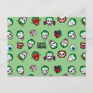 Suicide Squad   Joker Emoji Pattern Postkarte