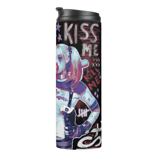 Suicide Squad Joker & Harley Typography Foto Thermosbecher (Nach rechts gedreht)