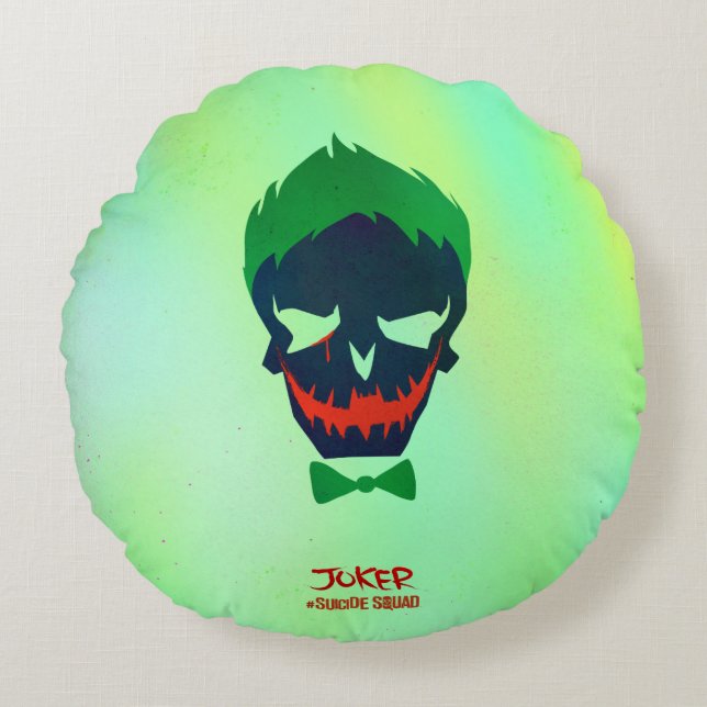 Suicide Squad | Joker Head Icon Rundes Kissen (Vorderseite)