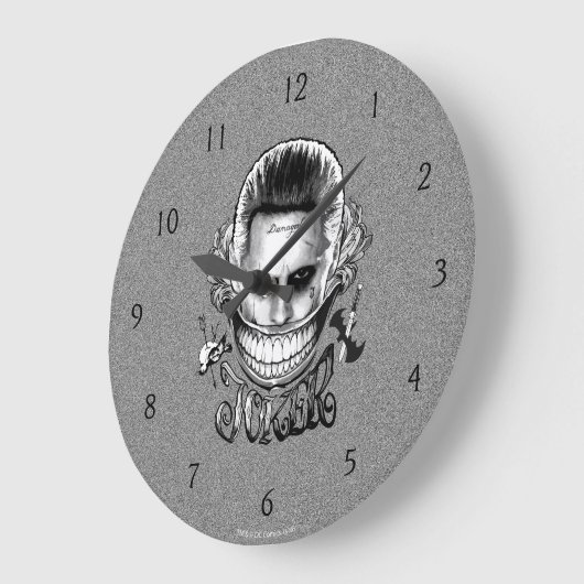 Suicide Squad | Joker Lächeln Große Wanduhr (Winkel)