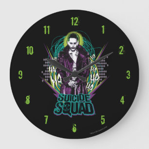 Suicide Squad   Joker Retro Rock Graphic Große Wanduhr