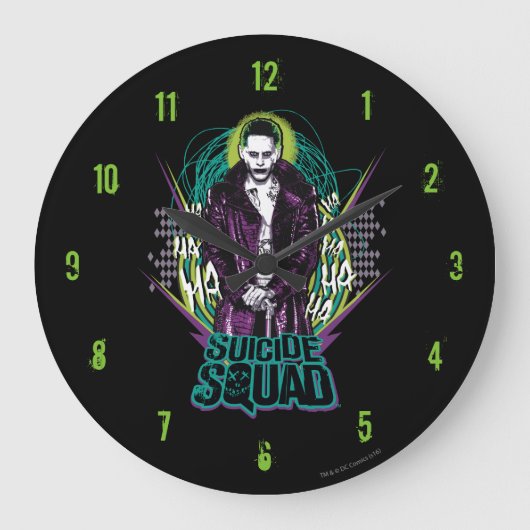 Suicide Squad | Joker Retro Rock Graphic Große Wanduhr (Vorderseite)