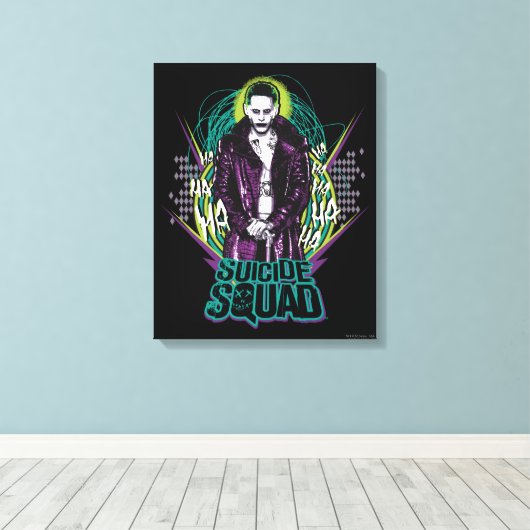 Suicide Squad | Joker Retro Rock Graphic Leinwanddruck (Insitu (Holzboden))