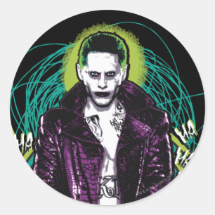 Suicide Squad   Joker Retro Rock Graphic Runder Aufkleber