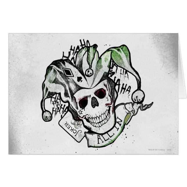 Suicide Squad | Joker Skull "All In" Tattoo Art (Vorderseite (Horizontal))