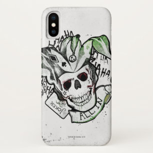 Suicide Squad   Joker Skull "All in" Tattoo Art iPhone X Hülle