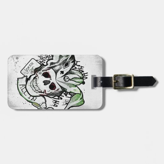 Suicide Squad | Joker Skull "All in" Tattoo Art Gepäckanhänger (Vorderseite horizontal)