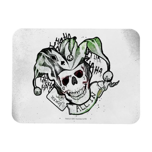 Suicide Squad | Joker Skull "All In" Tattoo Art Magnet (Horizontal)