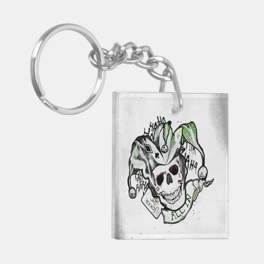 Suicide Squad Joker Skull | "All In" Tattoo Art Schlüsselanhänger (Vorderseite links)