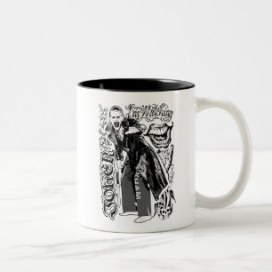 Suicide Squad   Joker Typografy Foto Zweifarbige Tasse