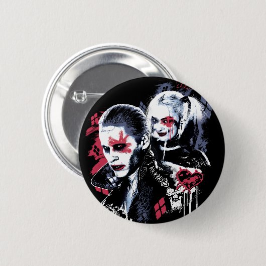 Suicide Squad | Joker und Harley Painted Graffiti Button (Vorne & Hinten)