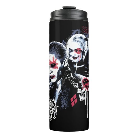 Suicide Squad | Joker und Harley Painted Graffiti Thermosbecher (Vorderseite)