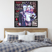 Suicide Squad | Joker und Harley Typografy Foto Leinwanddruck (Insitu (Schlafzimmer))