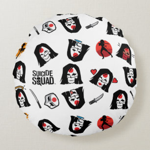 Suicide Squad Katana Emoji Pattern Rundes Kissen