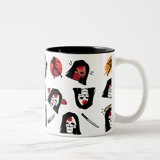 Suicide Squad | Katana Emoji Pattern Zweifarbige Tasse (Rechts)