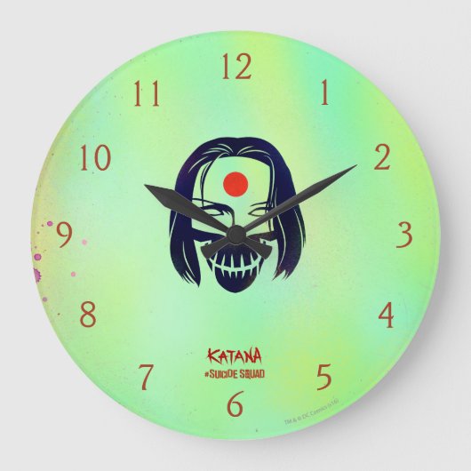 Suicide Squad | Katana Head Icon Große Wanduhr (Vorderseite)