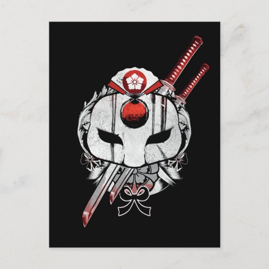 Suicide Squad | Katana Mask & Schwerter Tattoo Art Postkarte (Vorderseite)