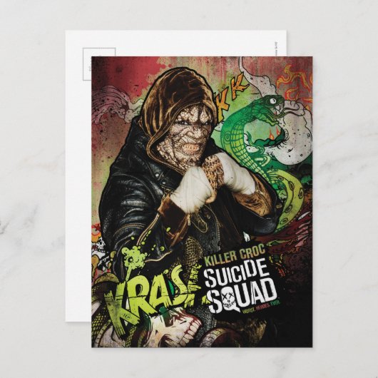 Suicide Squad | Killer Croc Character Graffiti Postkarte (Vorne/Hinten)